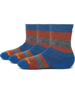 Smartwool Kids Hike Full Cushion Striped Crew 3-Pack (Little Kid) | Socks