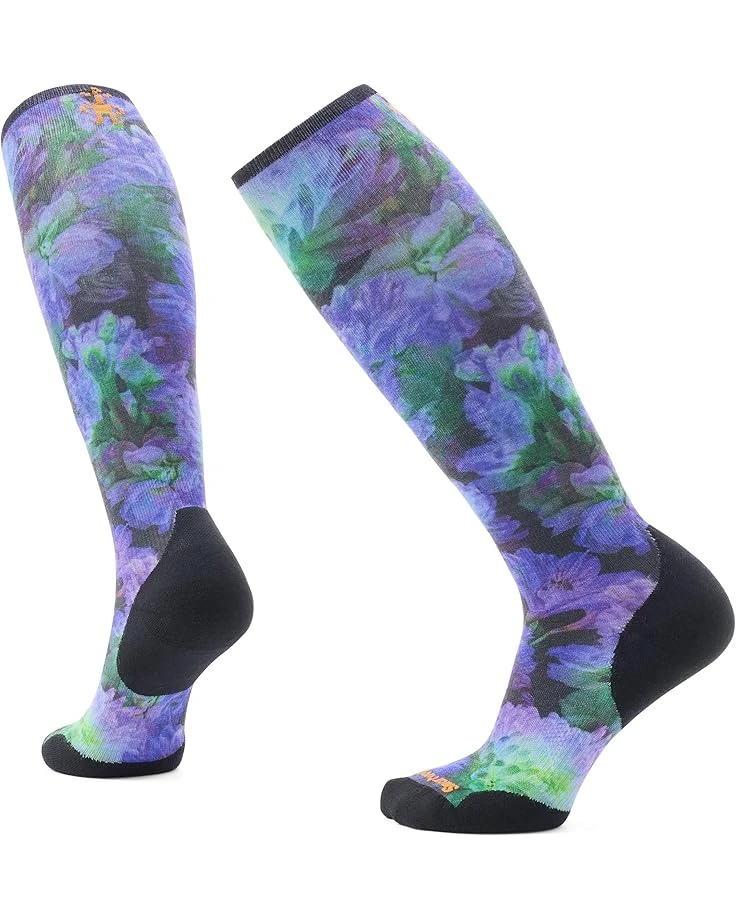 Smartwool Ski Targeted Cushion Electric Lotus Print Over The Calf Socks 1 Smartwool Ski Targeted Cushion Electric Lotus Print Over The Calf Socks